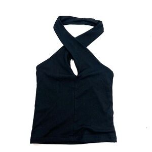 Aritzia wilfred crisscross halter top in black size XS
